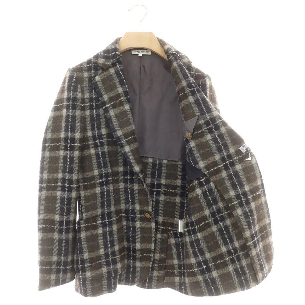 【中古】サルトリアイプシロン SartoriaYpsilon ウール チェック カジュアルジャケット カーキ×ブラック系【 48 】【 状態ランクB 】【 メンズ 】