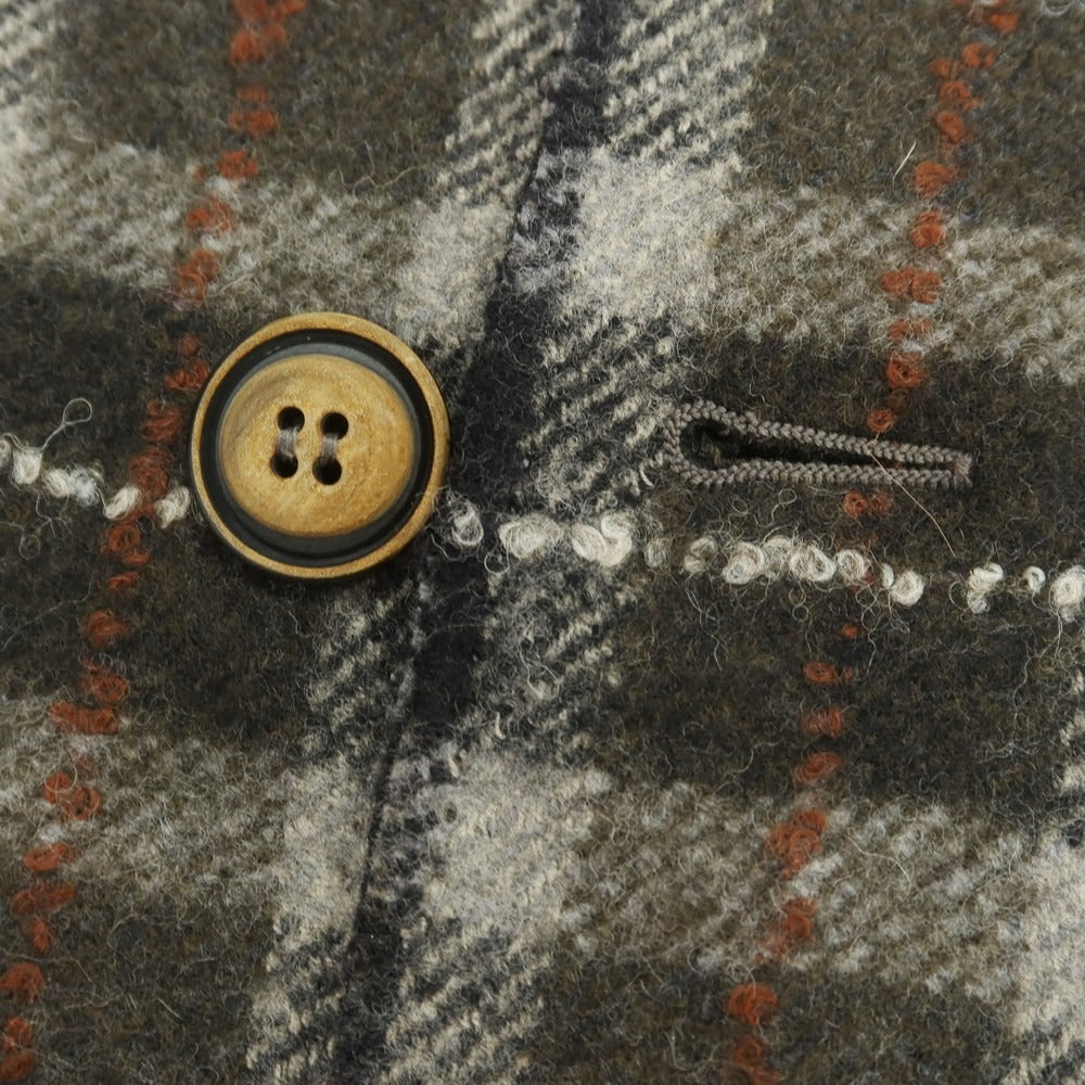 【中古】サルトリアイプシロン SartoriaYpsilon ウール チェック カジュアルジャケット カーキ×ブラック系【 48 】【 状態ランクB 】【 メンズ 】