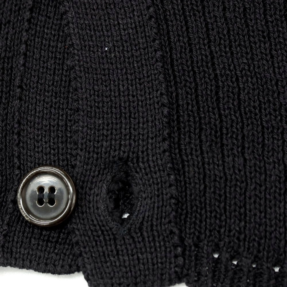 【中古】ヨウジヤマモトプールオム Yohji Yamamoto POUR HOMME コットン ニット 襟付き 半袖 カーディガン ブラック【 M 】【 状態ランクB 】【 メンズ 】