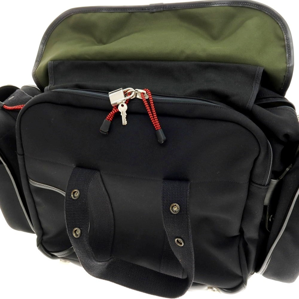 【中古】ビリンガム Billingham キャンバス×レザー ショルダーバッグ ブラック【 状態ランクC 】【 メンズ 】