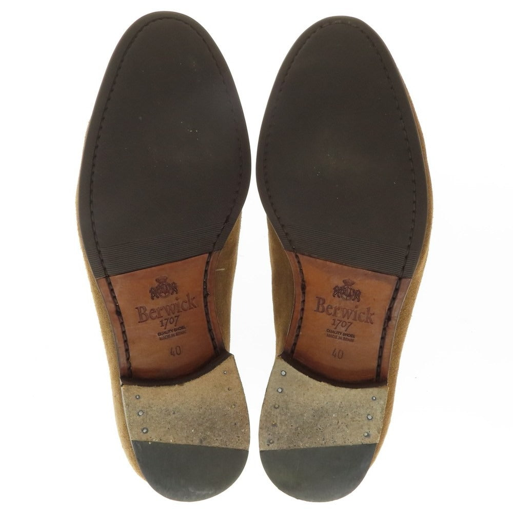 【中古】バーウィック BERWICK スエード タッセル ローファー ブラウン【 40 】【 状態ランクC 】【 メンズ 】