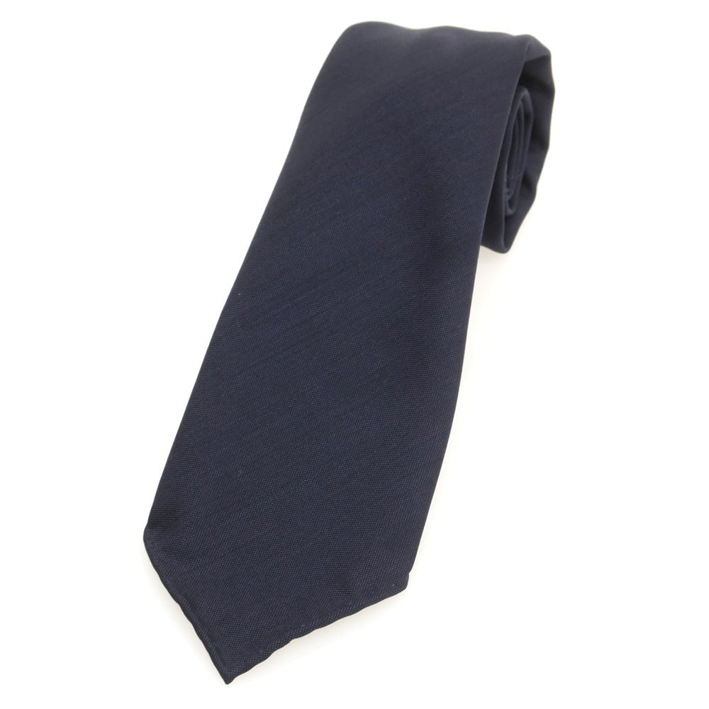 【中古】タイユアタイ TIE YOUR TIE ISETAN men’s別注 セッテピエゲ ウール 無地ネクタイ ネイビー【 状態ランクC 】【 メンズ 】