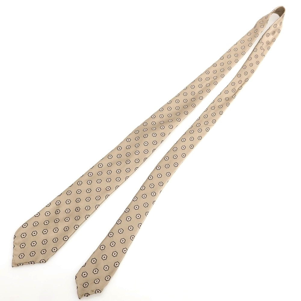 【中古】タイユアタイ TIE YOUR TIE セッテピエゲ シルク 花小紋柄ネクタイ ベージュ【 状態ランクB 】【 メンズ 】