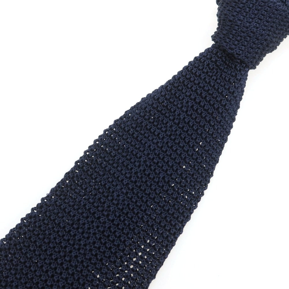 【中古】アットヴァンヌッチ Atto Vannucci シルク ニットタイ ネクタイ ネイビー【 状態ランクA 】【 メンズ 】