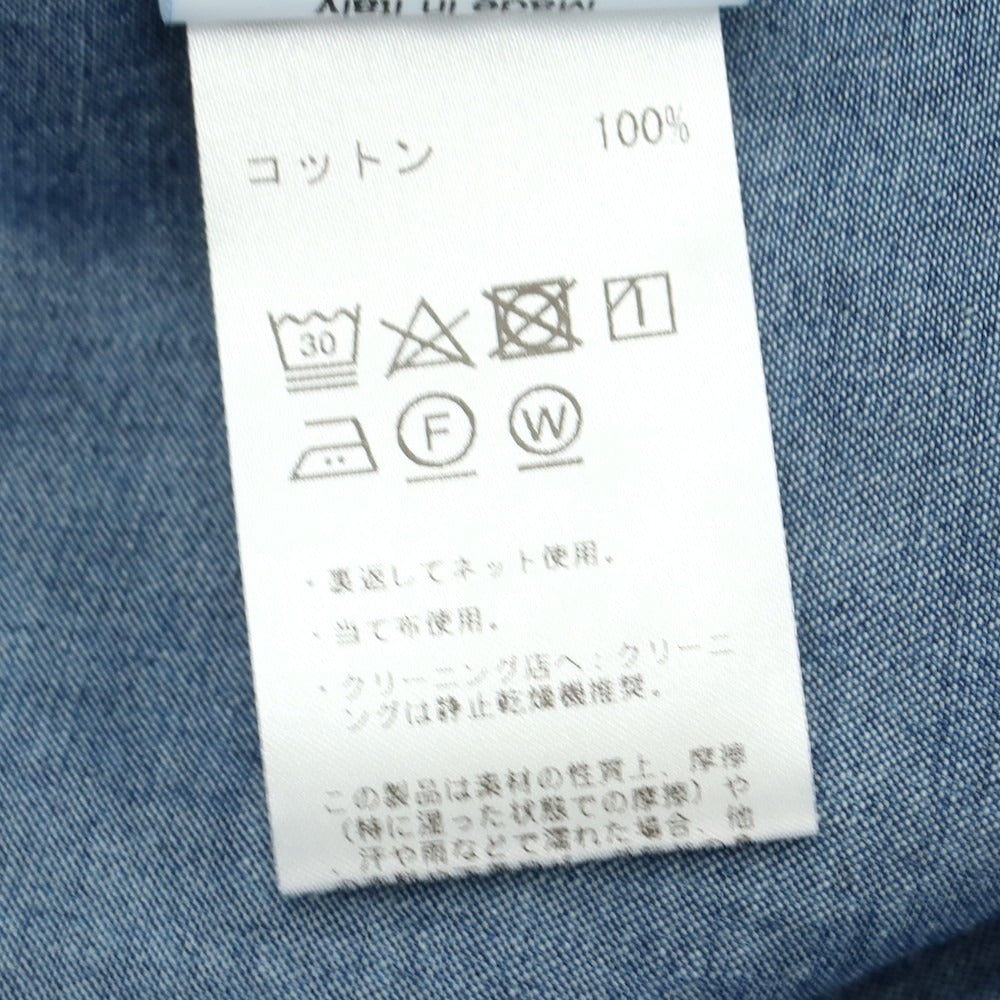 【中古】ジー ピコーネ G.Picone コットン ダンガリー セミワイドカラー カジュアルシャツ ライトネイビー【 40 】【 状態ランクB 】【 メンズ 】