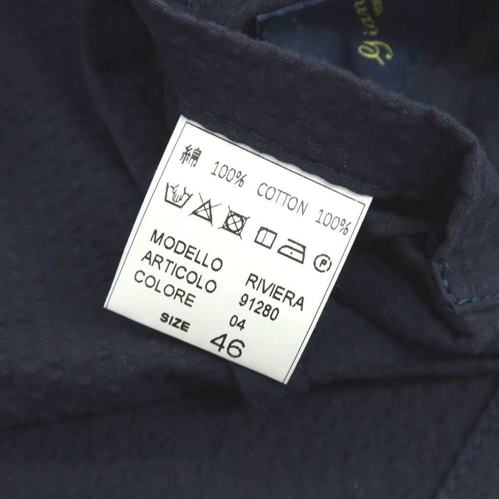 【中古】ジャンネット giannetto RIVIERA コットン シアサッカー 2B カジュアルジャケット ネイビー【 46 】【 状態ランクC 】【 メンズ 】