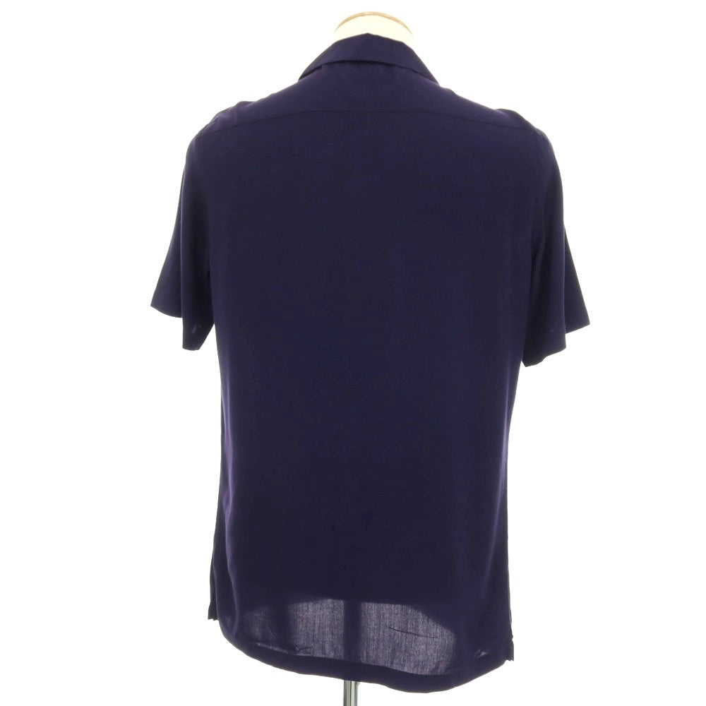 【中古】エディツォーニ リモナイア Edizioni Limonaia LIGALLI コットン オープンカラー 半袖シャツ ネイビー【サイズ38】【 状態ランクB 】【 メンズ 】