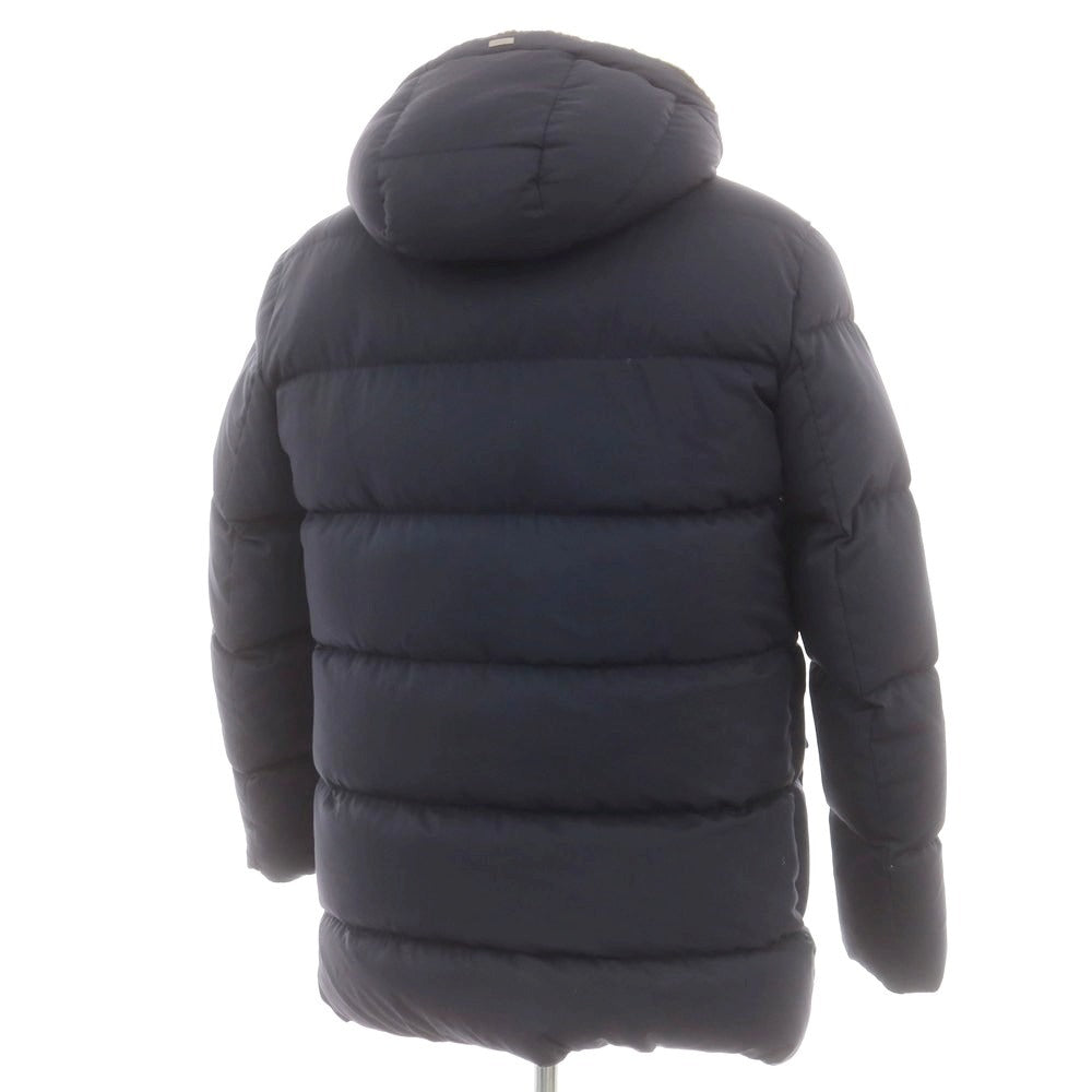 【中古】ヘルノ Herno ポリエステル ダウンコート ネイビー系【 52 】【 状態ランクC 】【 メンズ 】