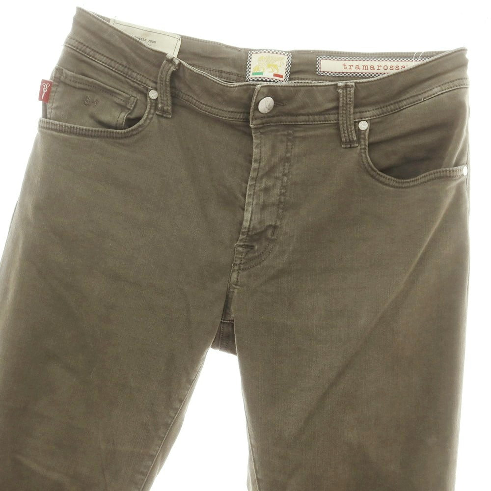 【中古】トラマロッサ Tramarossa ストレッチ コットンポリエステル デニムパンツ グレイッシュオリーブ【 34 】【 状態ランクC 】【 メンズ 】