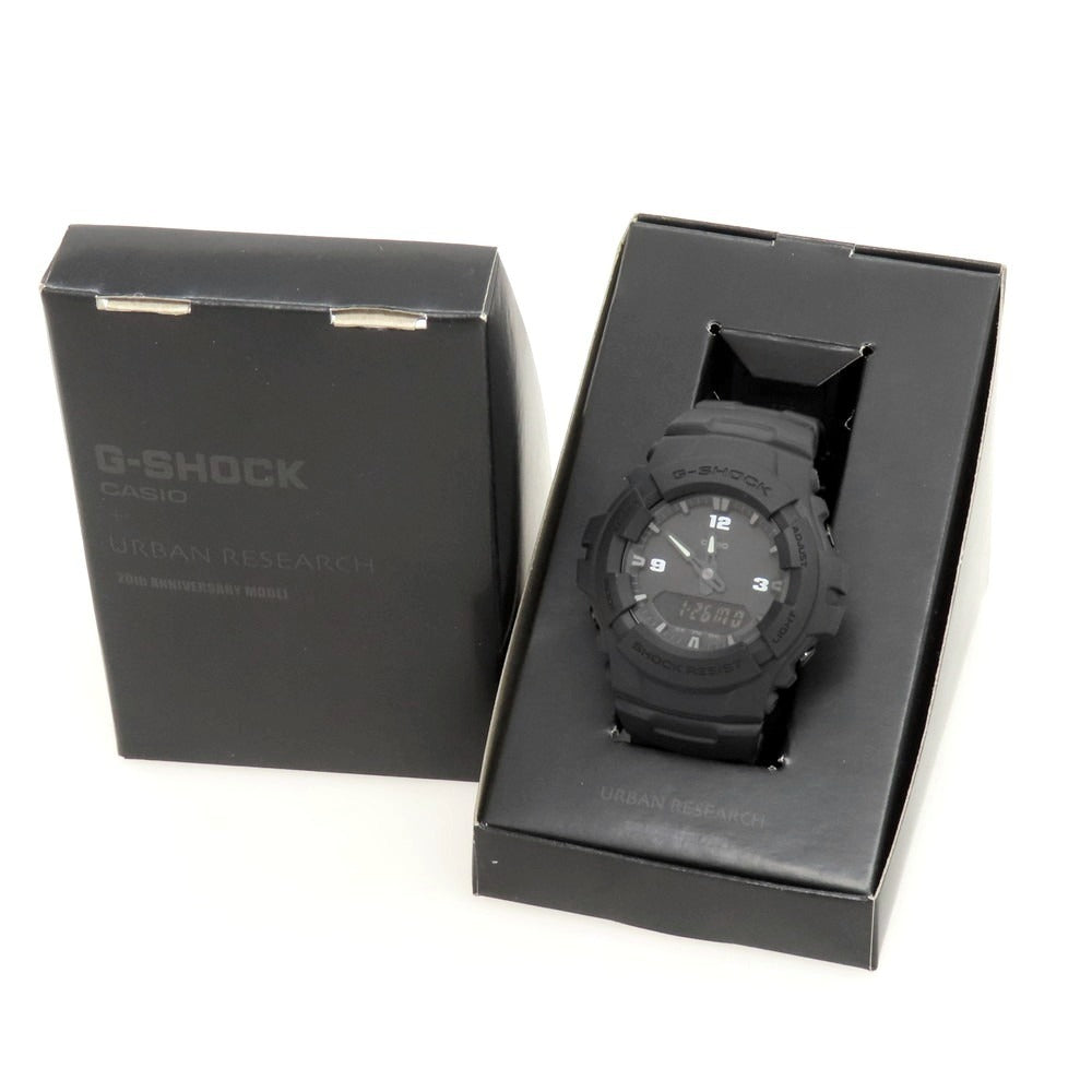 【中古】【未使用】ジーショック G-SHOCK URBAN RESEARCH別注 20周年記念 G-100 腕時計 マットブラック【 状態ランクS 】【 メンズ 】