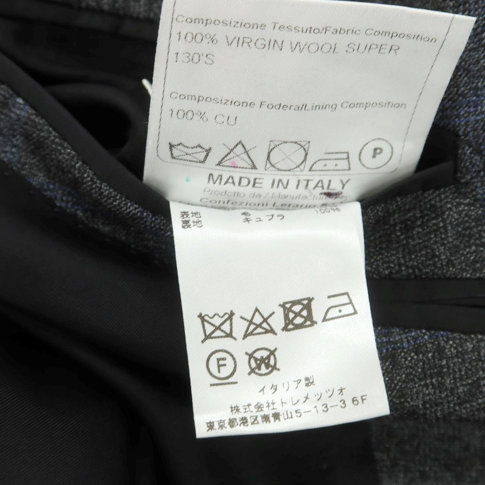 【中古】タリアトーレ TAGLIATORE ウール チェック 2つボタンスーツ ダークグレーxブルー【 48 】【 状態ランクA 】【 メンズ 】