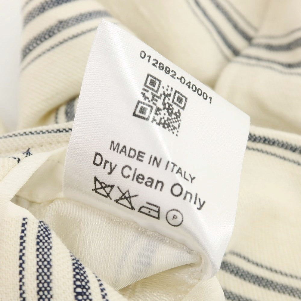 【中古】エルネスト ernesto GFB リネンコットンシルク ストライプ 2B カジュアルジャケット アイボリーxネイビー【 48 】【 状態ランクB 】【 メンズ 】