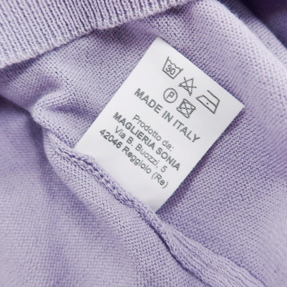 【中古】アレッサンドロルッピ Alessandro Luppi ハイゲージ コットン モックネック プルオーバーニット ラベンダー【サイズ44】【 状態ランクB 】【 メンズ 】