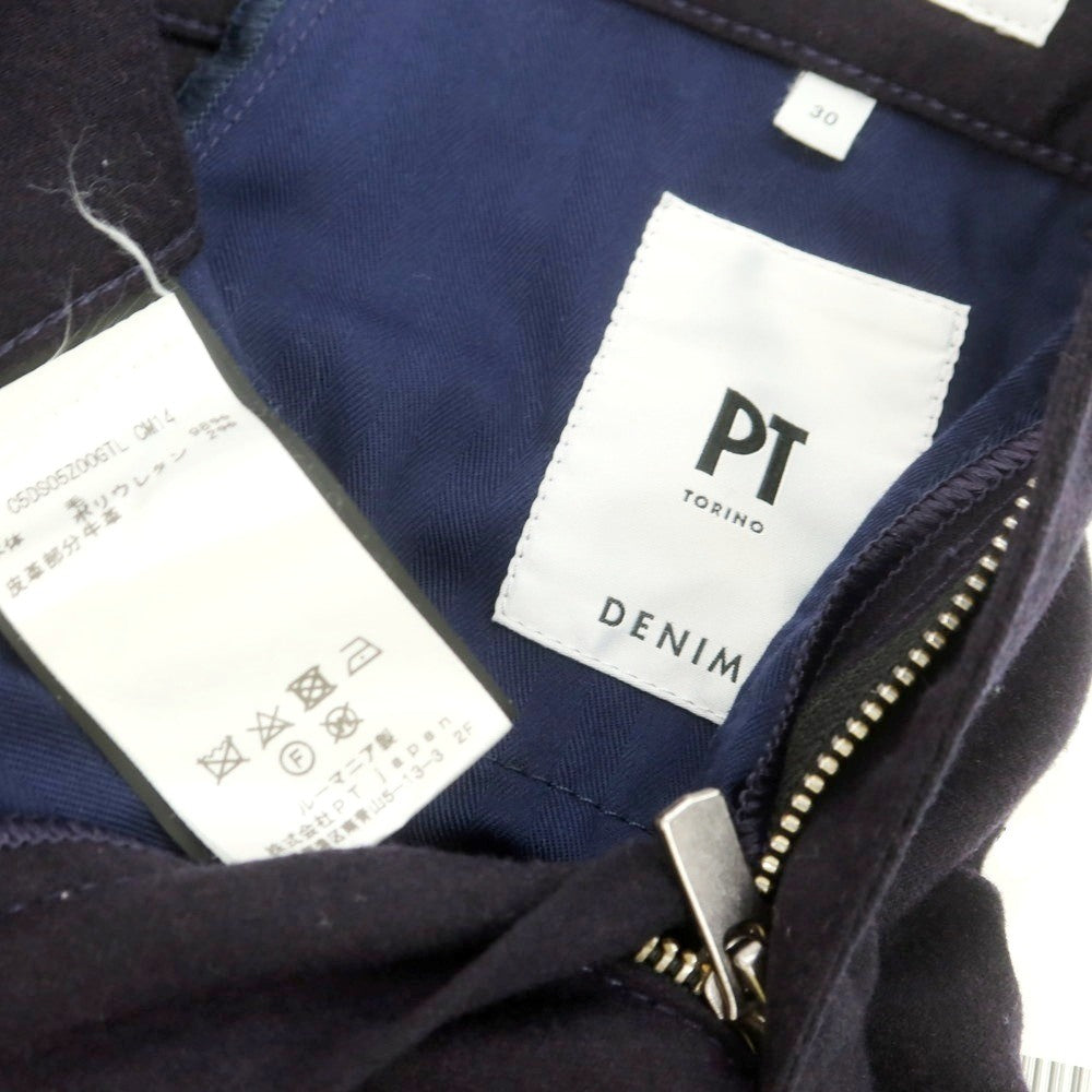 【中古】ピーティートリノ デニム PT TORINO DENIM SWING ストレッチ ウール 5ポケットパンツ ネイビー【 30 】【 状態ランクB 】【 メンズ 】