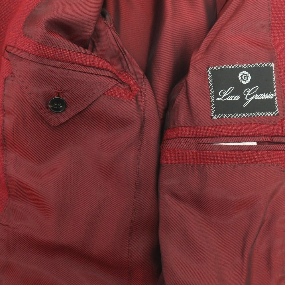 【中古】ルカ グラシア Luca Grassia ウール 3B テーラードジャケット レッドxネイビー【 48 】【 状態ランクA 】【 メンズ 】