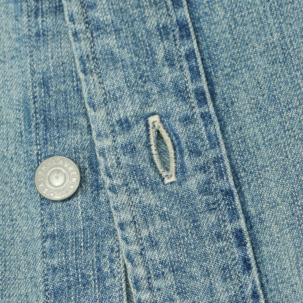 【中古】ダブルアールエル RRL DOUBLE RL コットン デニム レギュラーカラー カジュアルシャツ ライトブルー【 M 】【 状態ランクB 】【 メンズ 】
