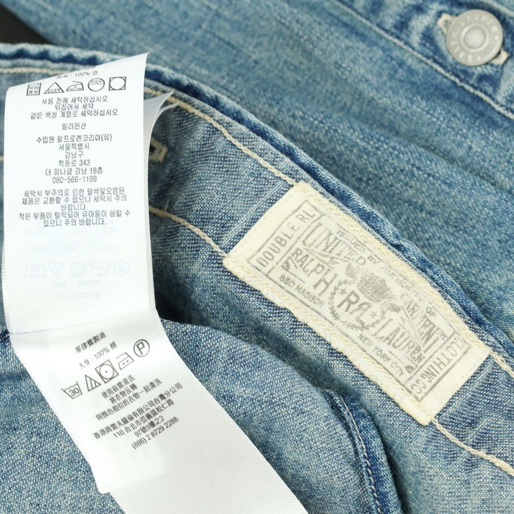 【中古】ダブルアールエル RRL DOUBLE RL コットン デニム レギュラーカラー カジュアルシャツ ライトブルー【 M 】【 状態ランクB 】【 メンズ 】