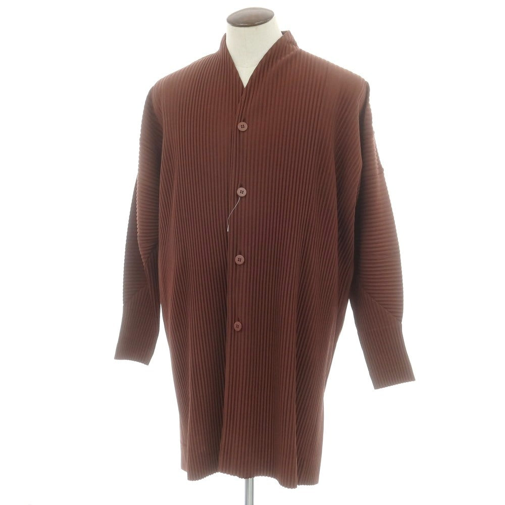 【中古】オム プリッセ イッセイミヤケ HOMME PLISSE ISSEY MIYAKE 2025年春夏 ポリエステル系 プリーツ ロング カーディガン ブラウン【 表記なし(L位) 】【 状態ランクA 】【 メンズ 】