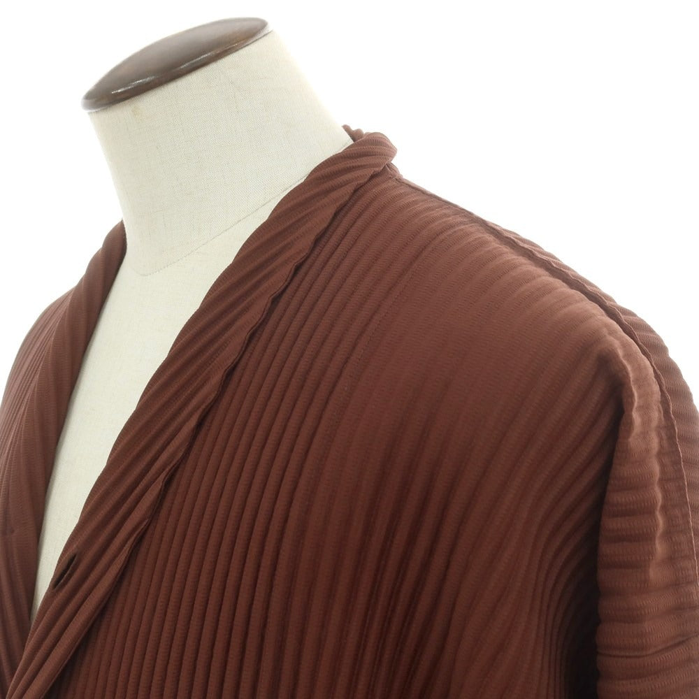 【中古】オム プリッセ イッセイミヤケ HOMME PLISSE ISSEY MIYAKE 2025年春夏 ポリエステル系 プリーツ ロング カーディガン ブラウン【 表記なし(L位) 】【 状態ランクA 】【 メンズ 】