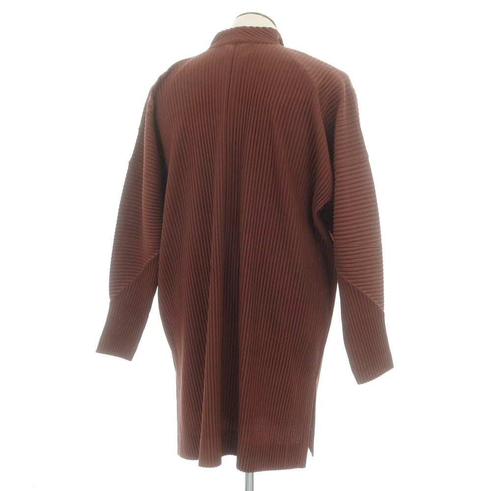 【中古】オム プリッセ イッセイミヤケ HOMME PLISSE ISSEY MIYAKE 2025年春夏 ポリエステル系 プリーツ ロング カーディガン ブラウン【 表記なし(L位) 】【 状態ランクA 】【 メンズ 】