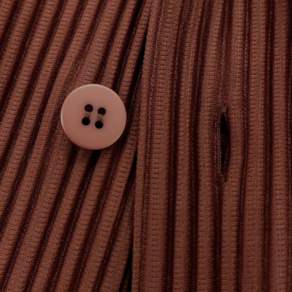 【中古】オム プリッセ イッセイミヤケ HOMME PLISSE ISSEY MIYAKE 2025年春夏 ポリエステル系 プリーツ ロング カーディガン ブラウン【 表記なし(L位) 】【 状態ランクA 】【 メンズ 】