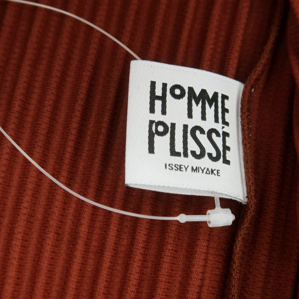 【中古】オム プリッセ イッセイミヤケ HOMME PLISSE ISSEY MIYAKE 2025年秋冬 ポリエステル系 プリーツ 長袖ポロシャツ ブラウン【 表記なし(L位) 】【 状態ランクA 】【 メンズ 】