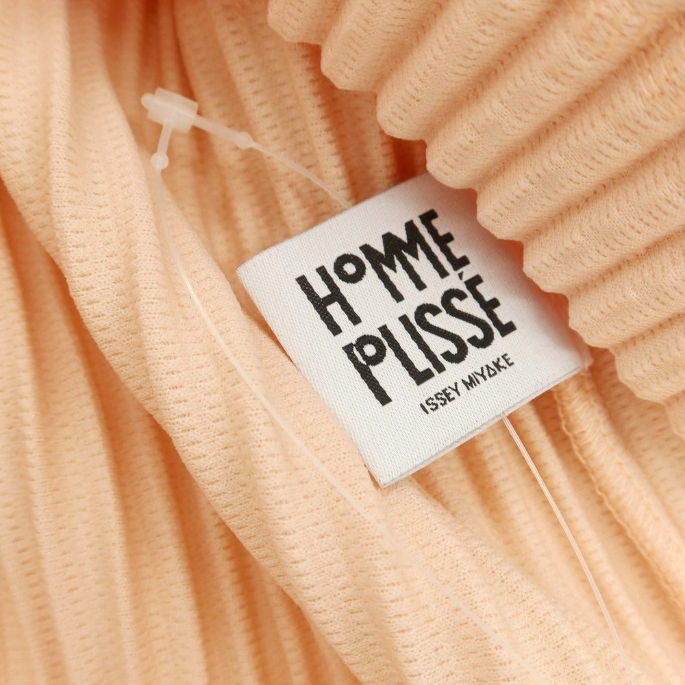 【中古】オム プリッセ イッセイミヤケ HOMME PLISSE ISSEY MIYAKE 2025年秋冬 ポリエステル系 プリーツ プルオーバー パーカー ピンクベージュ【 表記なし(L位) 】【 状態ランクB 】【 メンズ 】