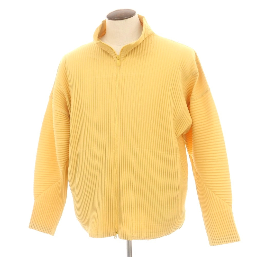 【中古】オム プリッセ イッセイミヤケ HOMME PLISSE ISSEY MIYAKE 2025年秋冬 プリーツ スタンドカラー ダブルジップ ジャージ イエロー【 表記なし(L位) 】【 状態ランクA 】【 メンズ 】