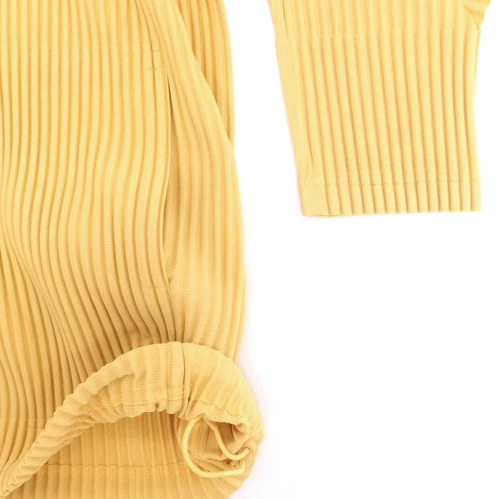 【中古】オム プリッセ イッセイミヤケ HOMME PLISSE ISSEY MIYAKE 2025年秋冬 プリーツ スタンドカラー ダブルジップ ジャージ イエロー【 表記なし(L位) 】【 状態ランクA 】【 メンズ 】