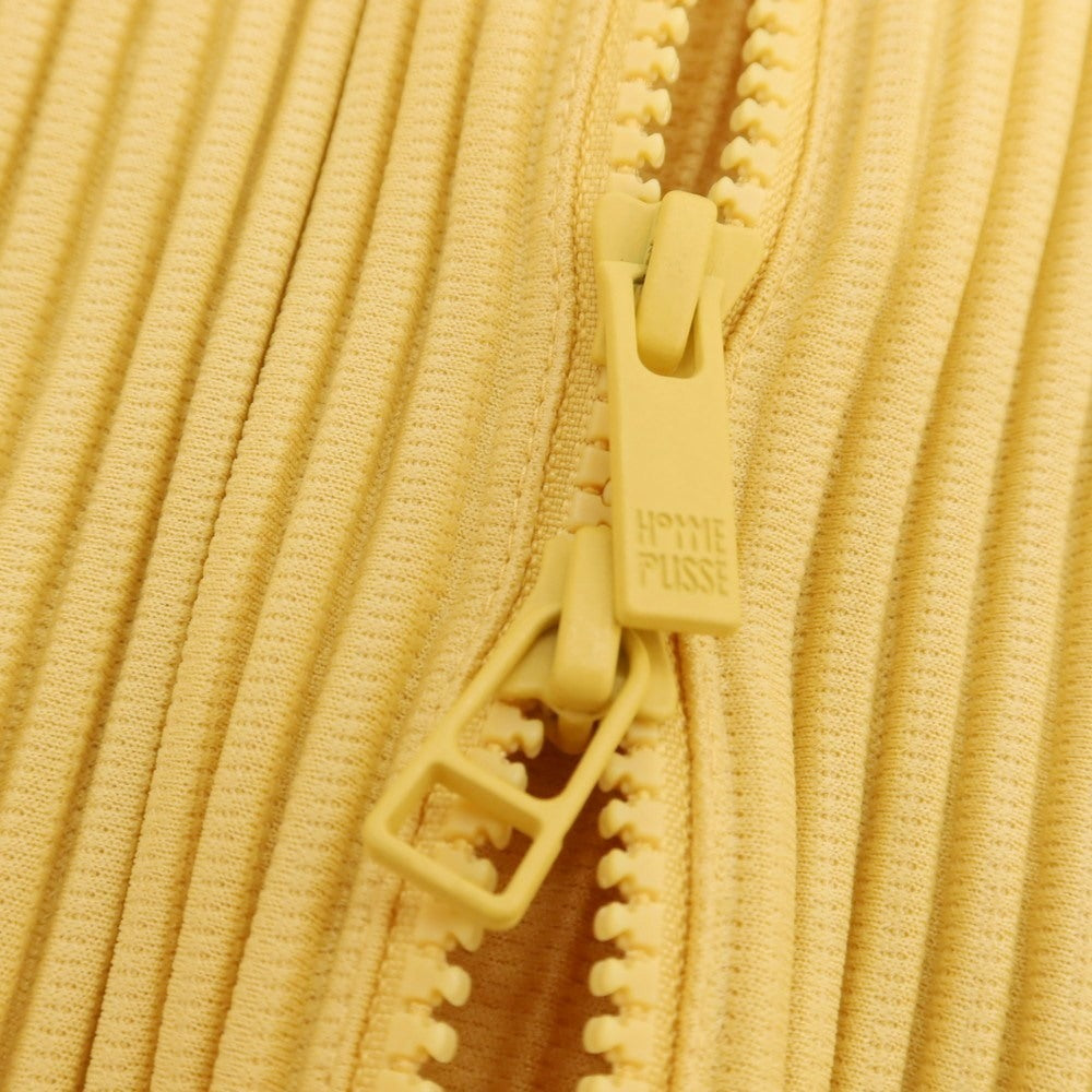 【中古】オム プリッセ イッセイミヤケ HOMME PLISSE ISSEY MIYAKE 2025年秋冬 プリーツ スタンドカラー ダブルジップ ジャージ イエロー【 表記なし(L位) 】【 状態ランクA 】【 メンズ 】