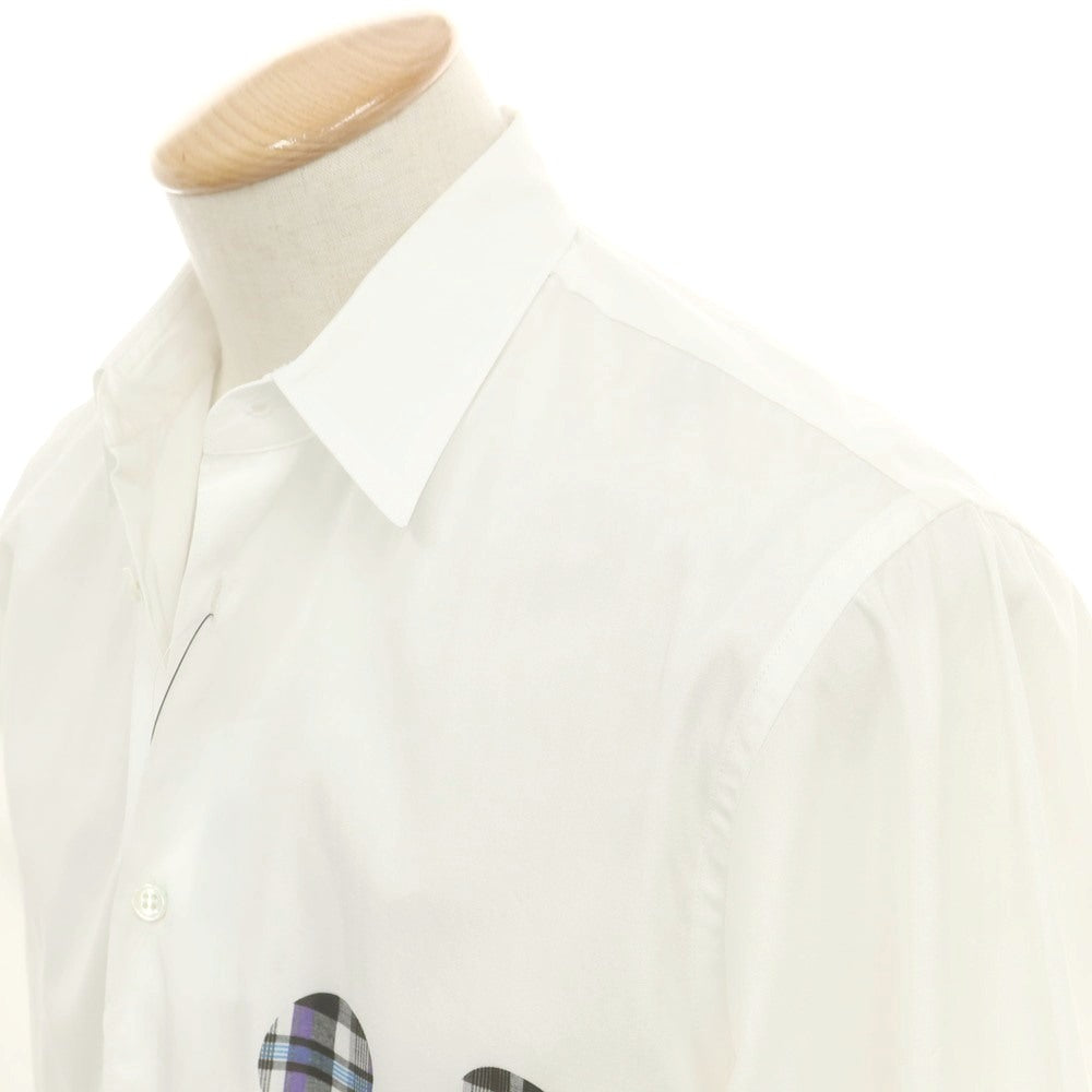 【中古】【未使用】コムデギャルソンシャツ COMME des GARCONS SHIRT 2025年春夏 × Disney コットン アシンメトリーヘム レギュラーカラー カジュアルシャツ ホワイト【 XS 】【 状態ランクS 】【 メンズ 】