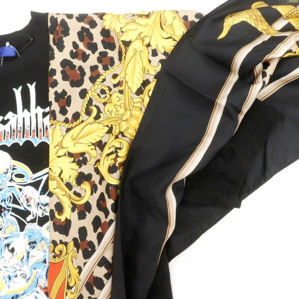 【中古】【未使用】ジュンヤワタナベ マン JUNYA WATANABE MAN 2025年春夏 BLACK SABBATH シルクスカーフ 半袖Tシャツ ブラック【 M 】【 状態ランクS 】【 メンズ 】