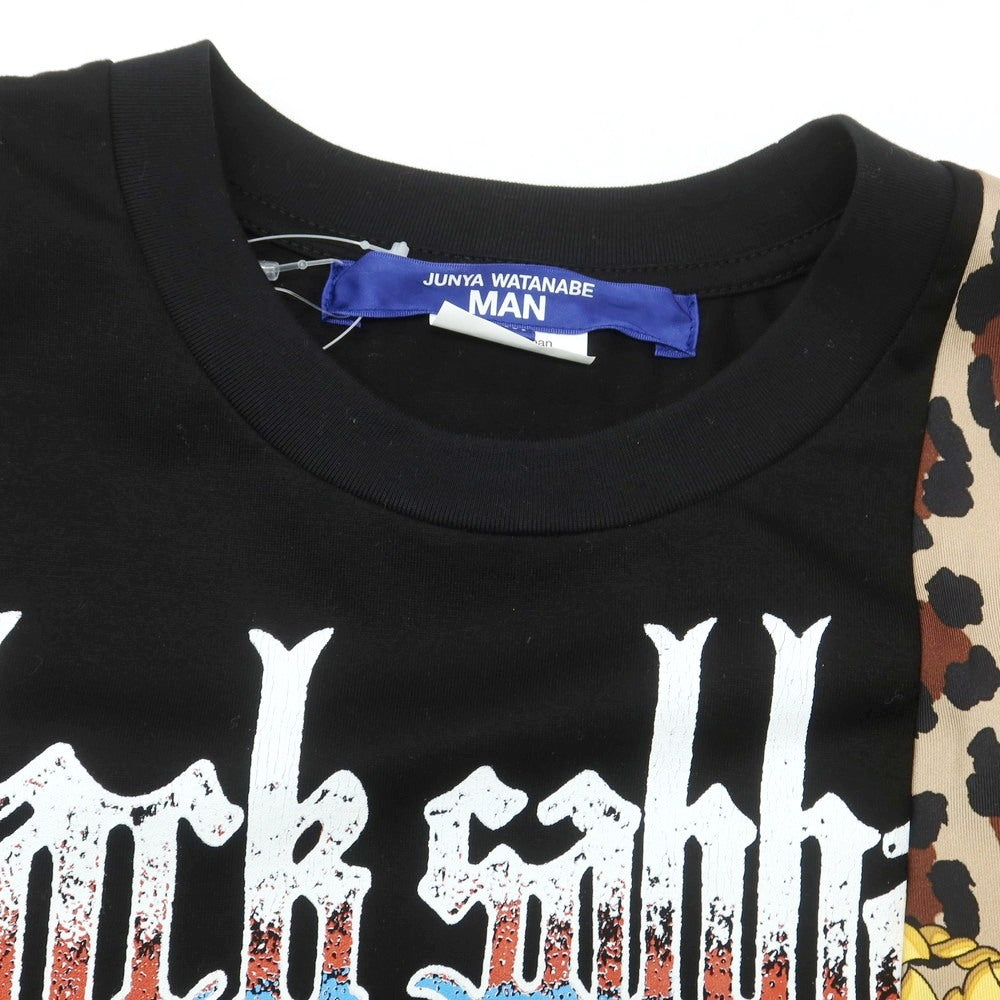 【中古】【未使用】ジュンヤワタナベ マン JUNYA WATANABE MAN 2025年春夏 BLACK SABBATH シルクスカーフ 半袖Tシャツ ブラック【 M 】【 状態ランクS 】【 メンズ 】