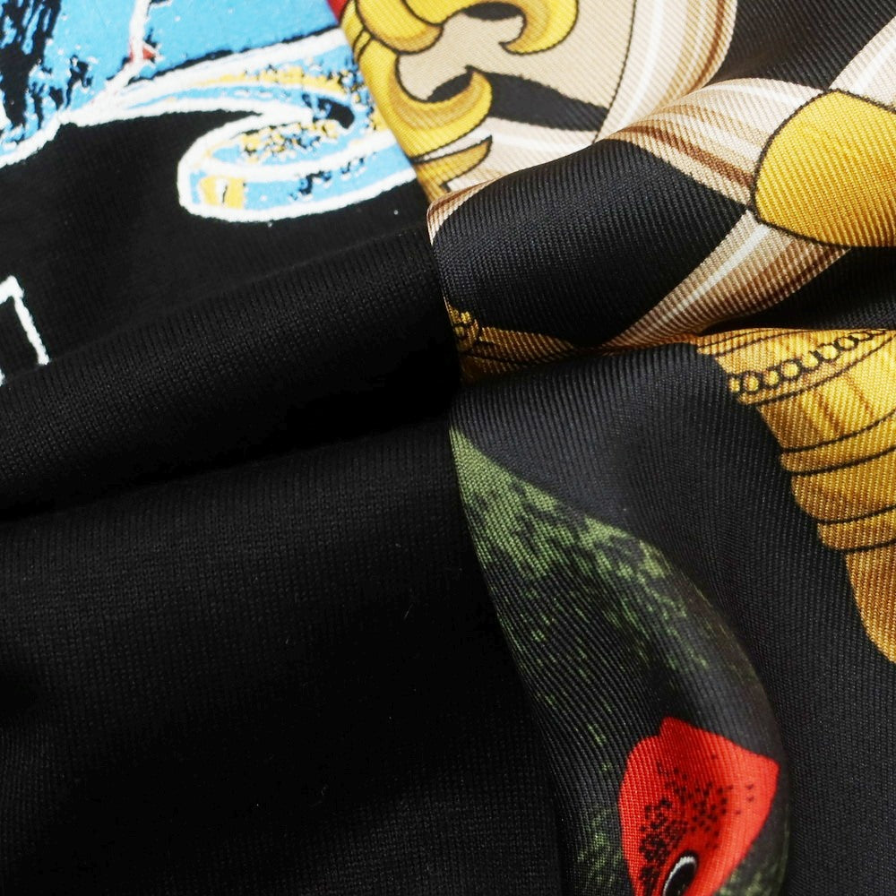 【中古】【未使用】ジュンヤワタナベ マン JUNYA WATANABE MAN 2025年春夏 BLACK SABBATH シルクスカーフ 半袖Tシャツ ブラック【 M 】【 状態ランクS 】【 メンズ 】