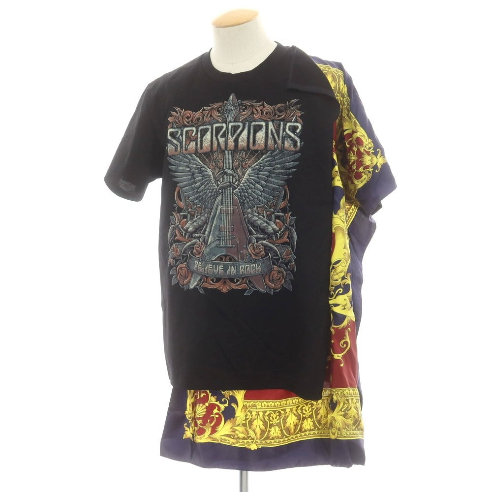 【中古】【未使用】ジュンヤワタナベ マン JUNYA WATANABE MAN 2025年春夏 SCORPIONS シルクスカーフ 半袖Tシャツ ブラック【 S 】【 状態ランクS 】【 メンズ 】