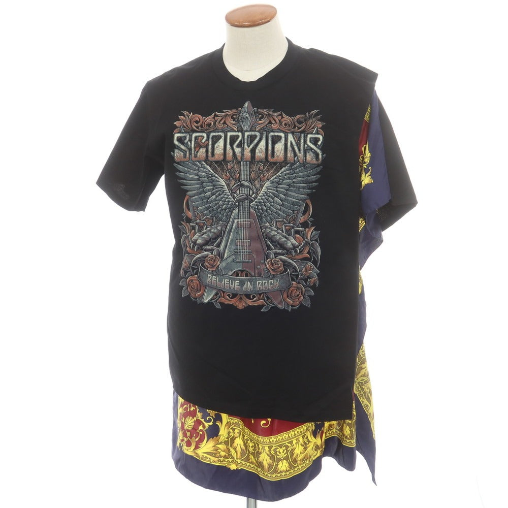【中古】【未使用】ジュンヤワタナベ マン JUNYA WATANABE MAN 2025年春夏 SCORPIONS シルクスカーフ 半袖Tシャツ ブラック【 M 】【 状態ランクS 】【 メンズ 】