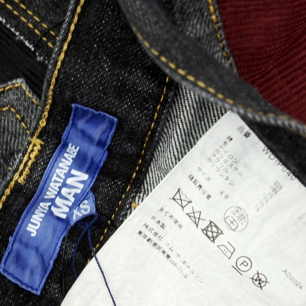 【中古】【未使用】ジュンヤワタナベ マン JUNYA WATANABE MAN 2025年春夏 ダメージ&リペア加工 パッチワーク デニムパンツ ジーンズ ブラック【 XS 】【 状態ランクS 】【 メンズ 】