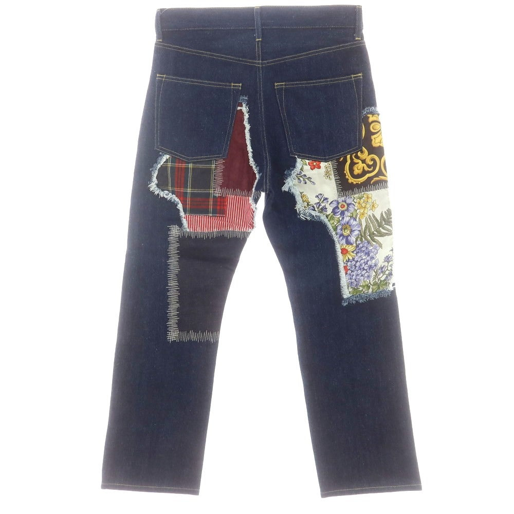 【中古】【未使用】ジュンヤワタナベ マン JUNYA WATANABE MAN 2025年春夏 リペア加工 デニムパンツ ネイビー【 S 】【 状態ランクS 】【 メンズ 】