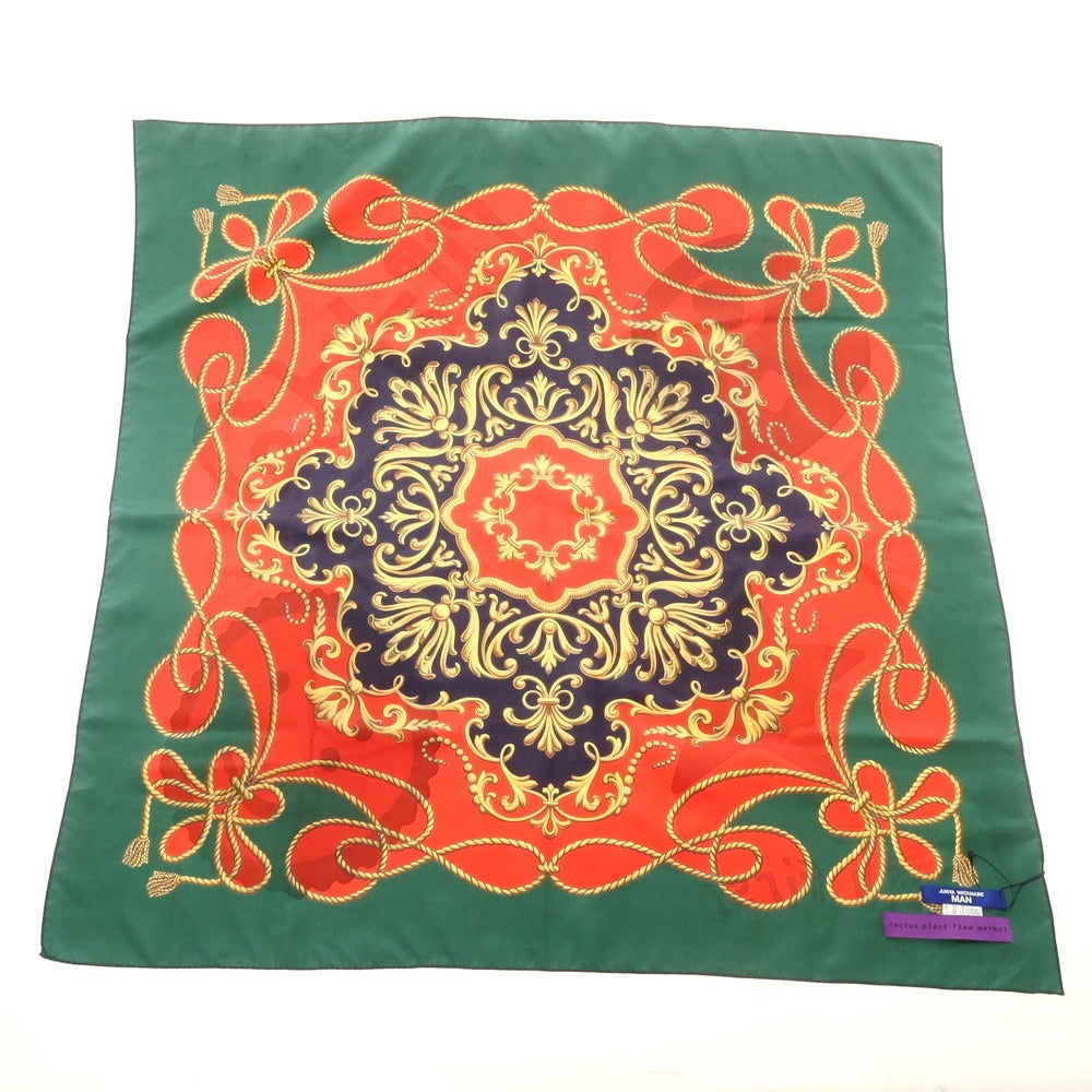 【中古】【未使用】ジュンヤワタナベ マン JUNYA WATANABE MAN シルク スカーフ グリーンxレッド系【 状態ランクS 】【 メンズ 】