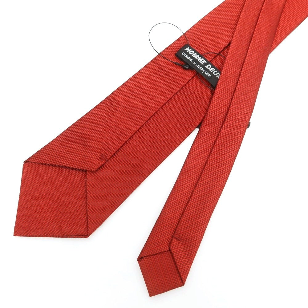【中古】【未使用】コムデギャルソン オムドゥ COMME des GARCONS HOMME DEUX 2025年春夏 シルク 無地ネクタイ レッド【 状態ランクS 】【 メンズ 】