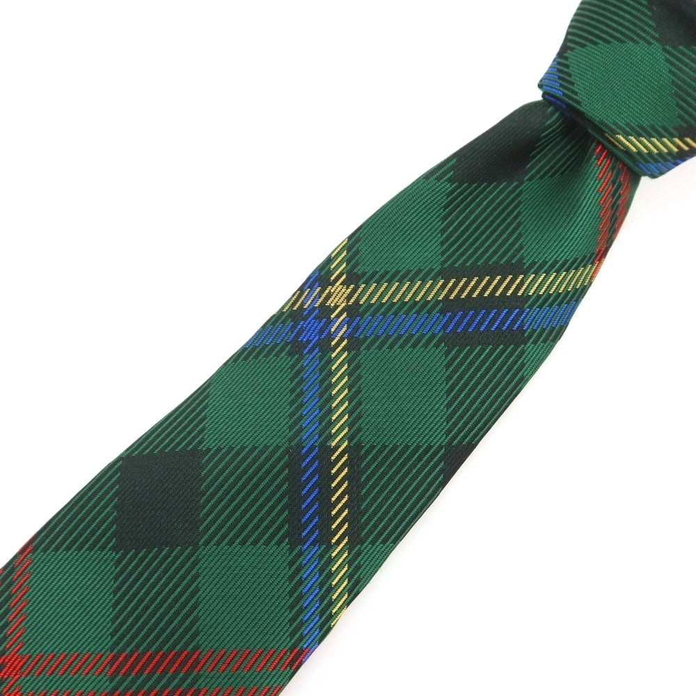 【中古】【未使用】コムデギャルソン オムドゥ COMME des GARCONS HOMME DEUX 2025年春夏 シルク チェック柄ネクタイ グリーンxレッド【 状態ランクS 】【 メンズ 】