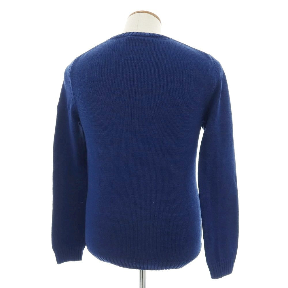【中古】ザノーネ ZANONE コットン クルーネック プルオーバーニット ライトネイビー【サイズ48】【 状態ランクB 】【 メンズ 】