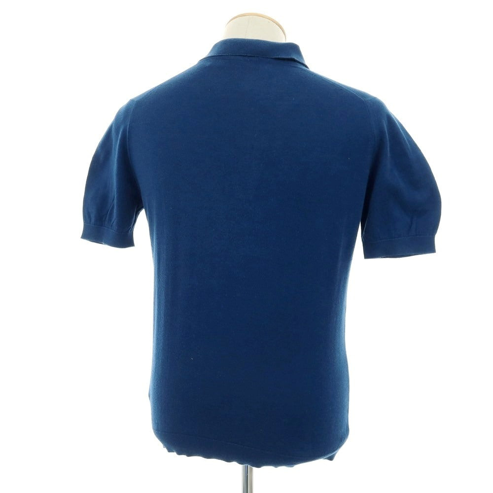 【中古】ジョンスメドレー JOHN SMEDLEY ハイゲージ シーアイランドコットン 半袖 ポロニット ダークブルー【サイズS】【 状態ランクD 】【 メンズ 】