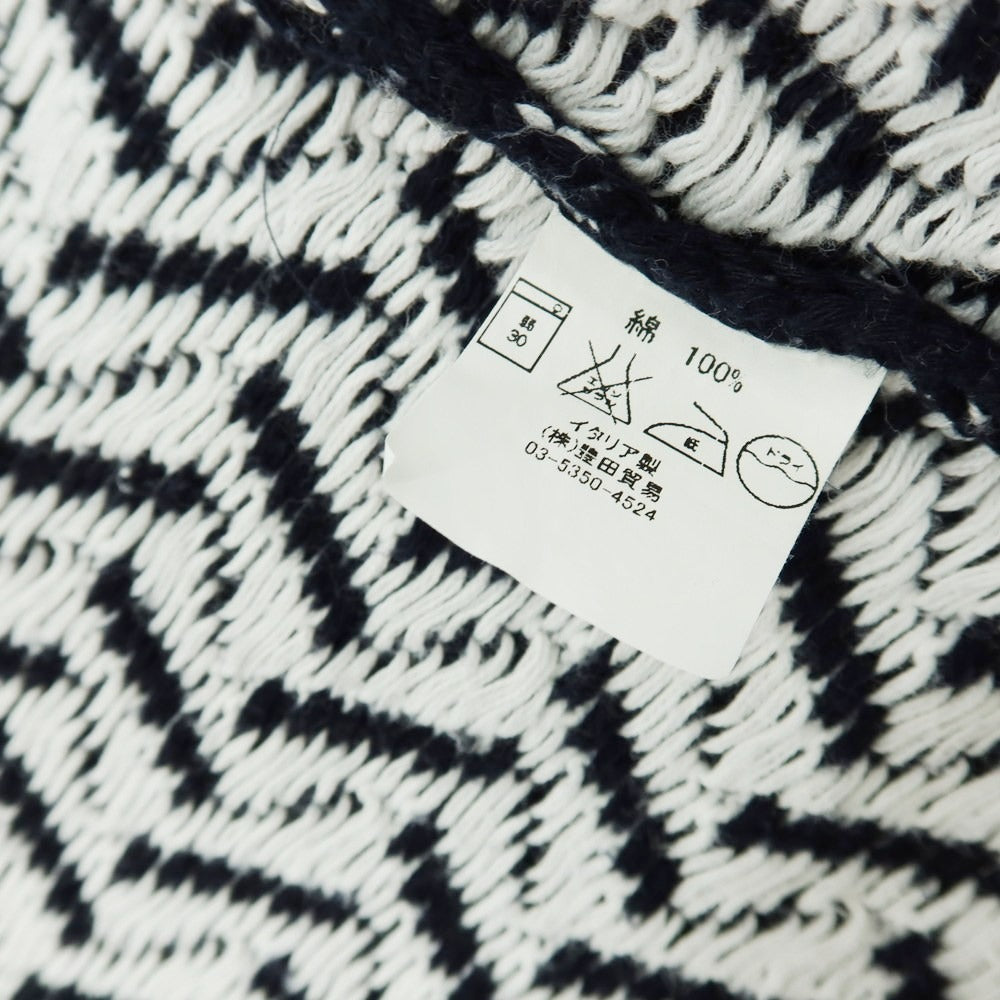 【中古】パニカーレ PANICALE ミドルゲージ コットン 3B ニットジャケット ダークネイビーxホワイト【 46 】【 状態ランクC 】【 メンズ 】