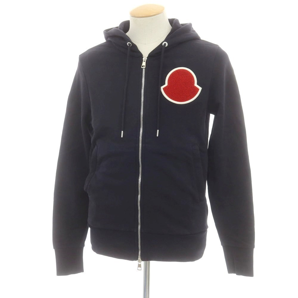 【中古】モンクレール MONCLER コットン スウェット ダブルジップ パーカー ダークネイビー【 S 】【 状態ランクB 】【 メンズ 】