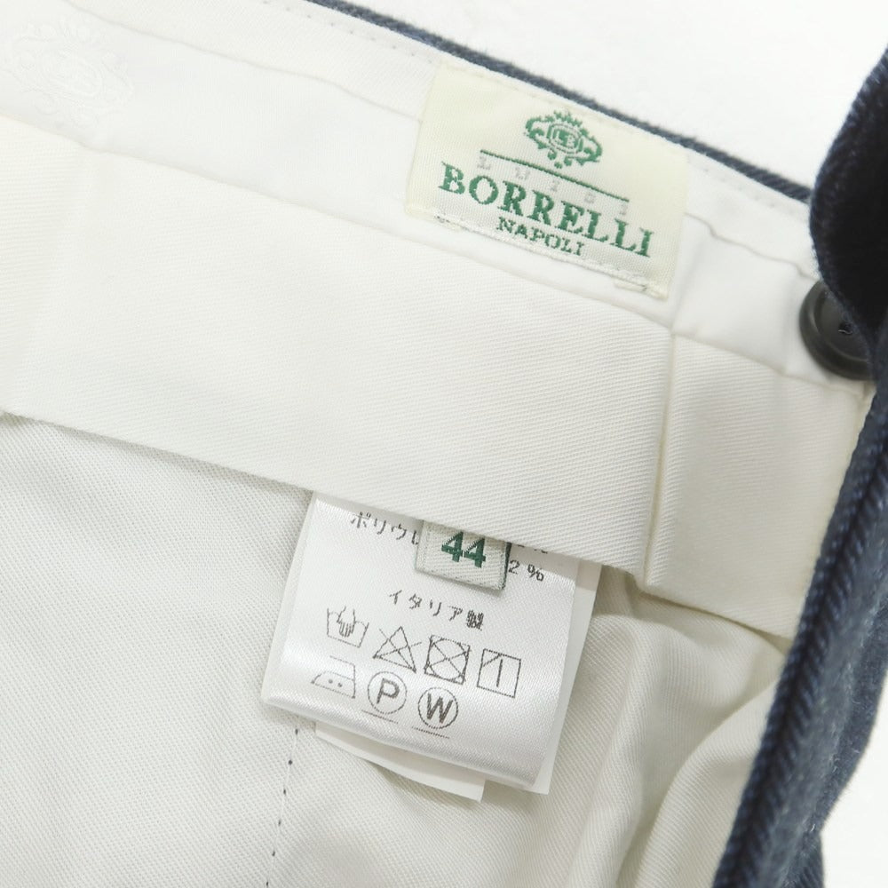 【中古】ルイジ ボレッリ Luigi Borrelli ストレッチコットン カジュアルスラックスパンツ ネイビー【 44 】【 状態ランクB 】【 メンズ 】