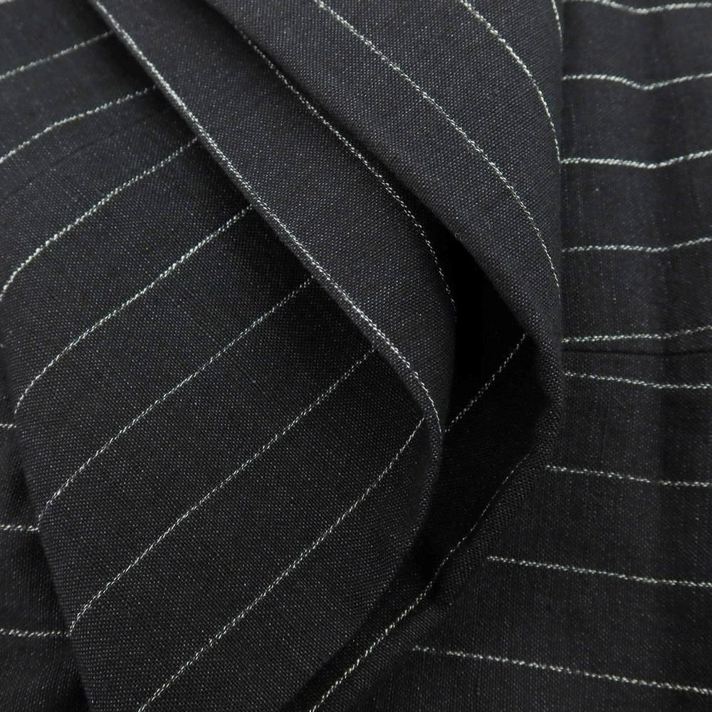 【中古】ベルナール ザンス BERNARD ZINS コットンリネン ストライプ カジュアルスラックスパンツ ブラックxホワイト【 38 】【 状態ランクB 】【 メンズ 】