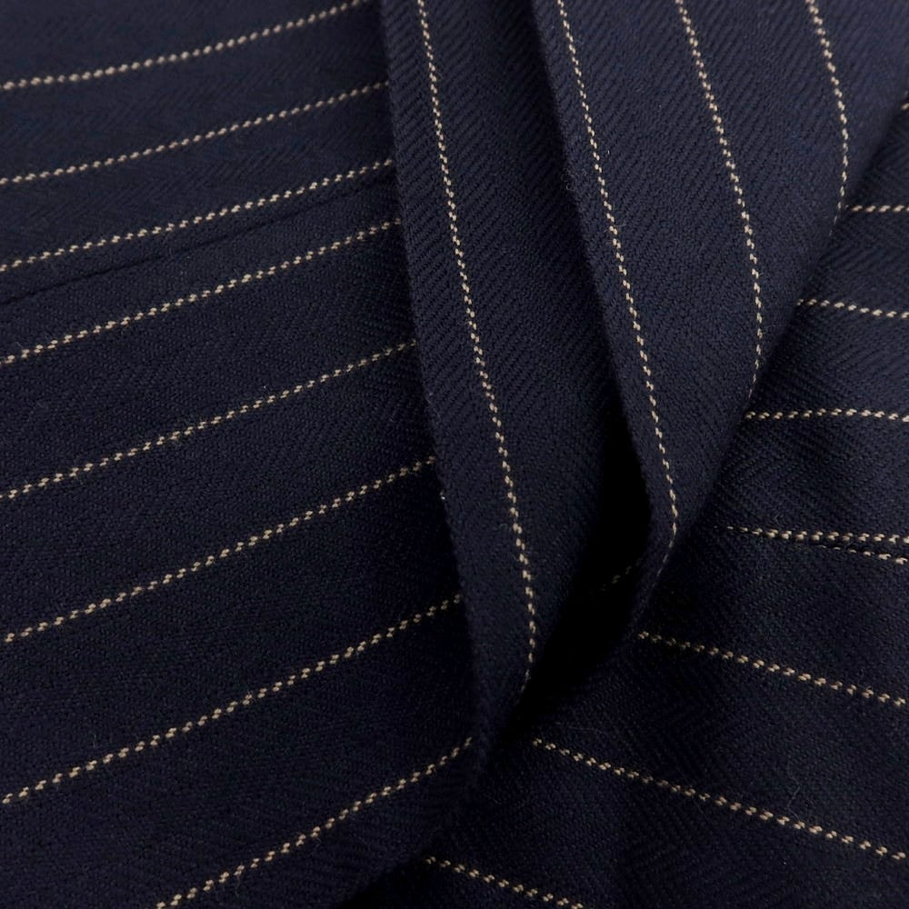 【中古】ダニエルクレミュ DANIEL CREMIEUX ウール ストライプ カジュアルスラックスパンツ ネイビーxベージュ【 40 】【 状態ランクB 】【 メンズ 】