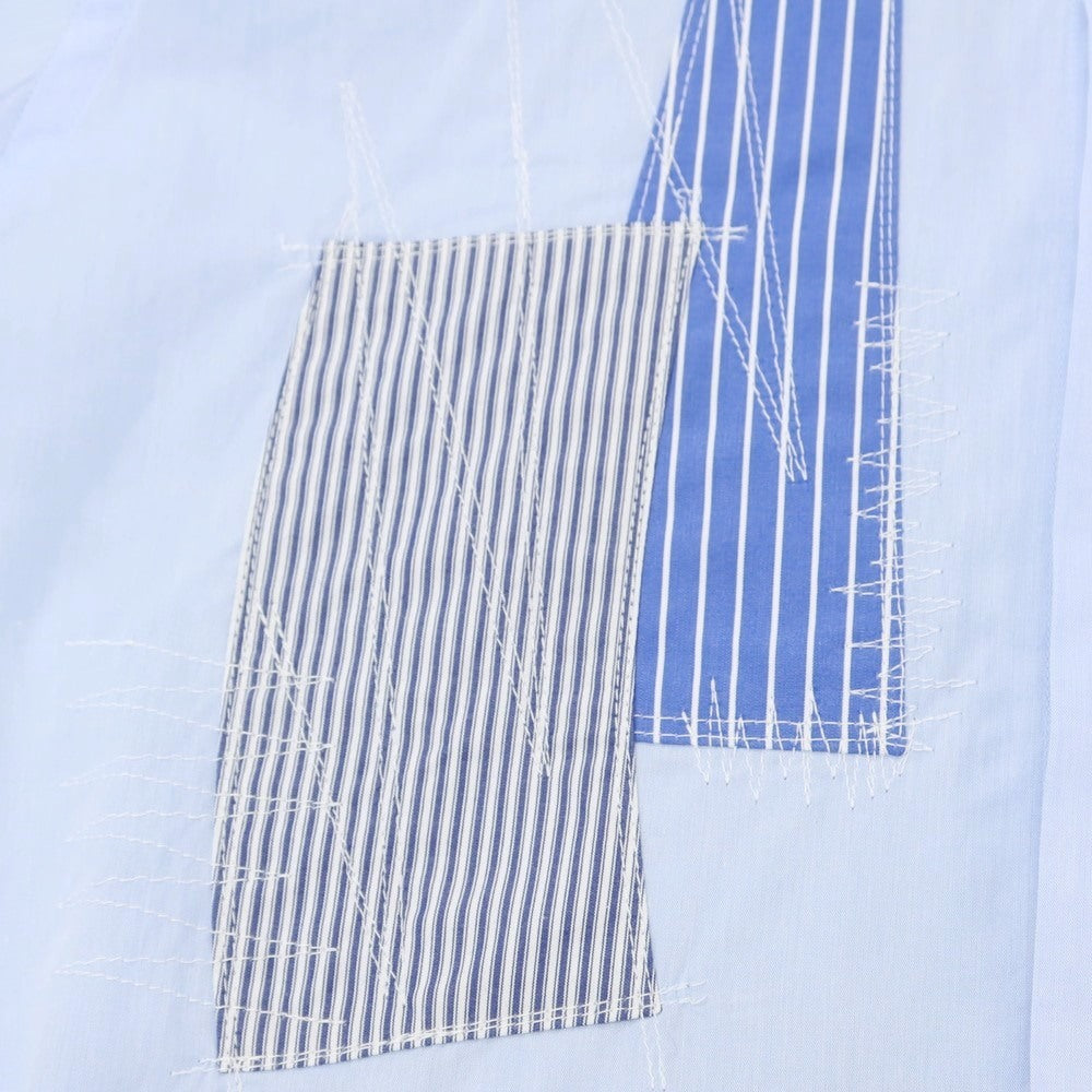 【中古】ジュンヤワタナベ マン JUNYA WATANABE MAN × GUY ROVER 2025年春夏 パッチワーク カジュアルシャツ ライトブルー【 XS 】【 状態ランクA 】【 メンズ 】