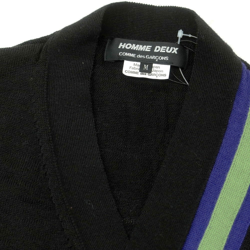 【中古】コムデギャルソン オムドゥ COMME des GARCONS HOMME DEUX 2025年春夏 ハイゲージ アクリルウール ニットベスト ブラック【 M 】【 状態ランクA 】【 メンズ 】